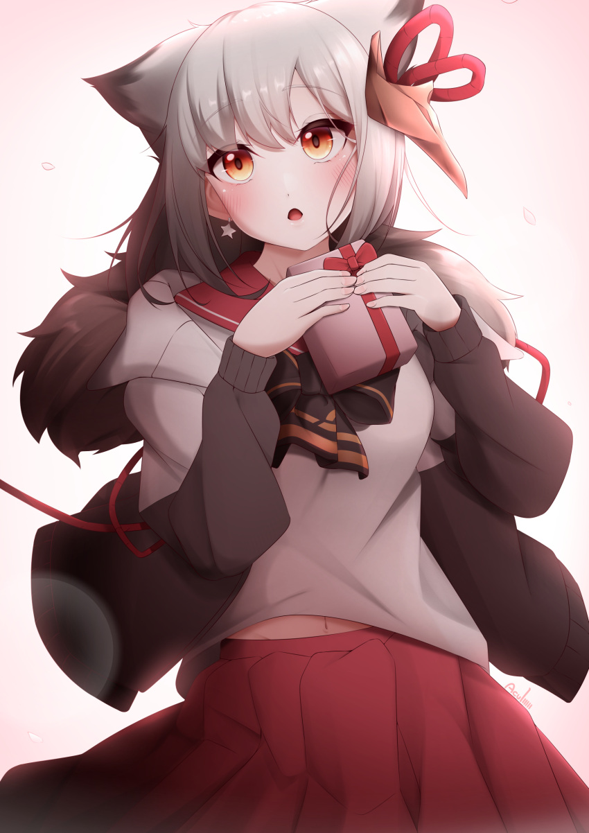 absurdres, acullllll, alternate_costume, animal_ears, azur_lane, blush, earrings, extra_ears