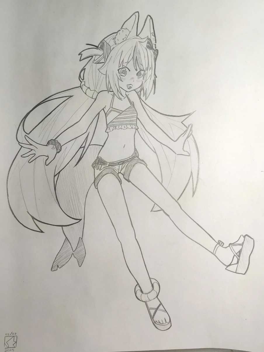 1girl, animal_ears, belly, blonde_hair, breasts, buoy, cat_ears, fins