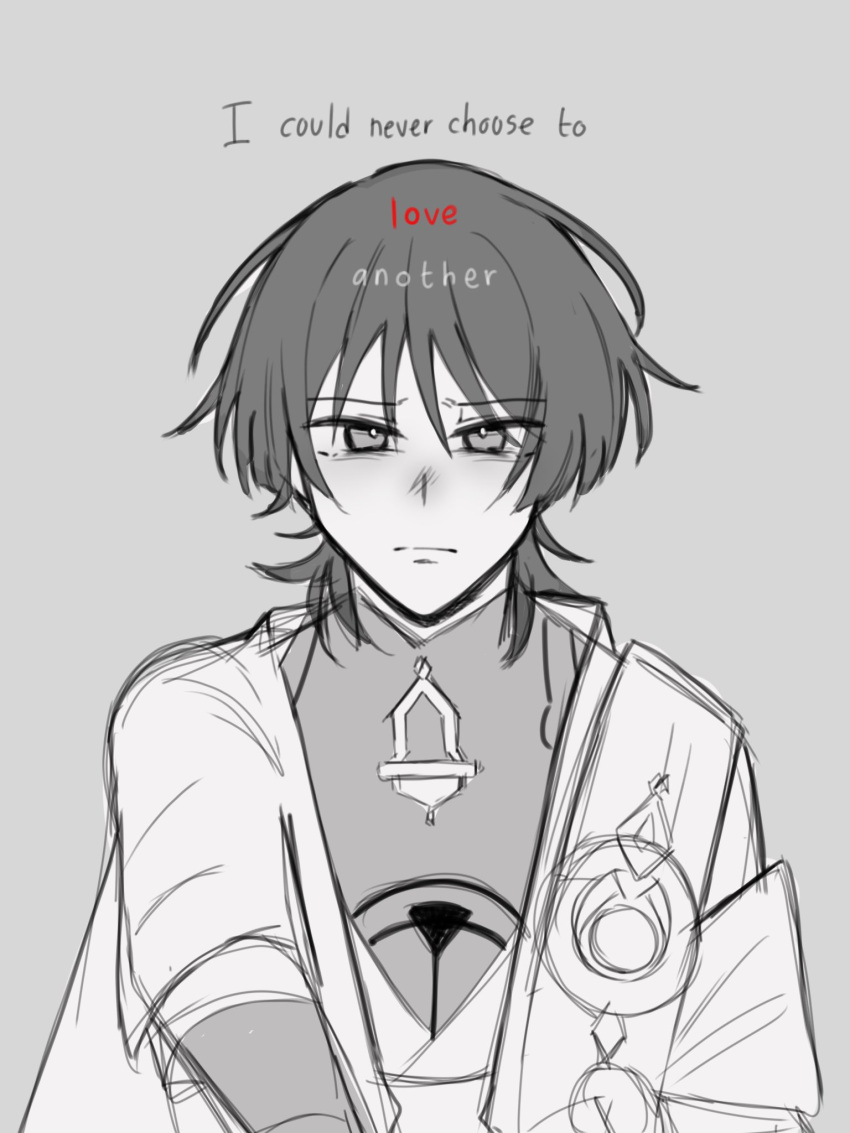 1boy, alphastroo, blunt_ends, bodysuit, cape, closed_mouth, english_text, gem