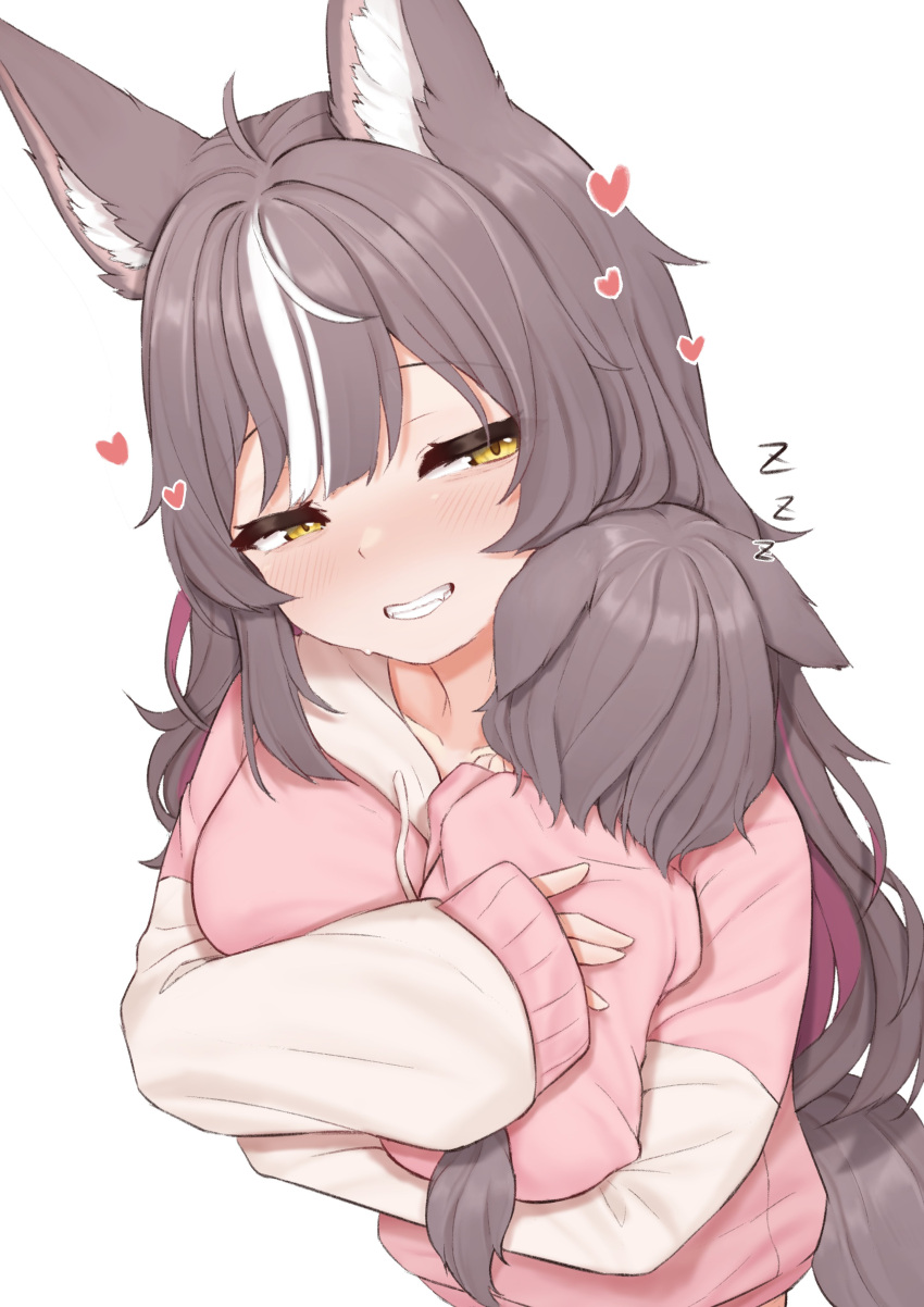 1girl, 1other, absurdres, animal_ear_fluff, animal_ears, baby, blush, breasts