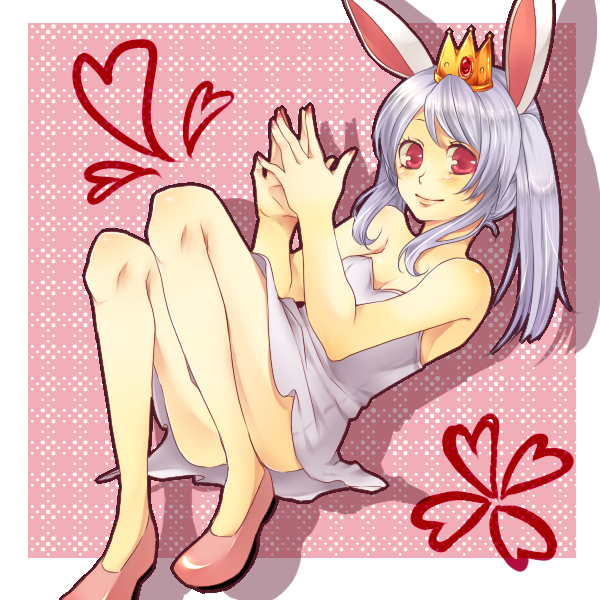 amese_hiyori, animal_ears, arigato_usagi, bunny_ears, crown, dress, face, hands