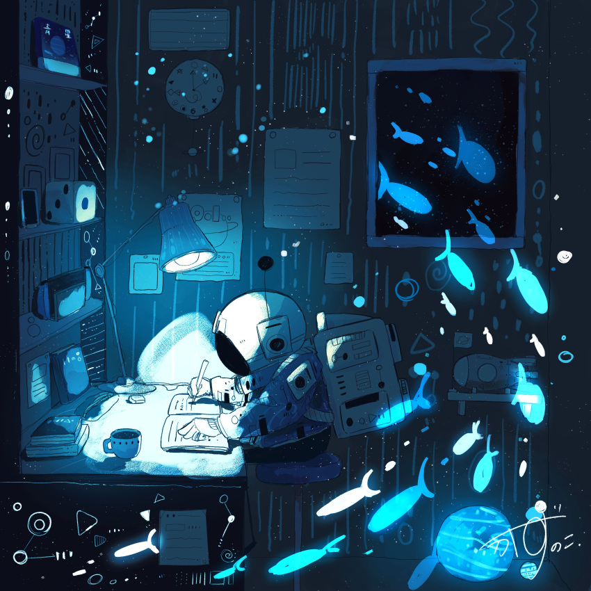 1other, absurdres, artist_name, astronaut, backpack, bag, book, cellphone