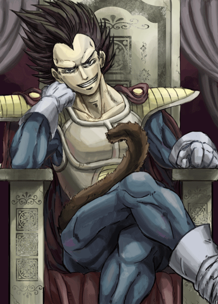 armor, bad_id, black_hair, chin_rest, crossed_legs, dragon_ball, dragon_ball_z, dragonball_z