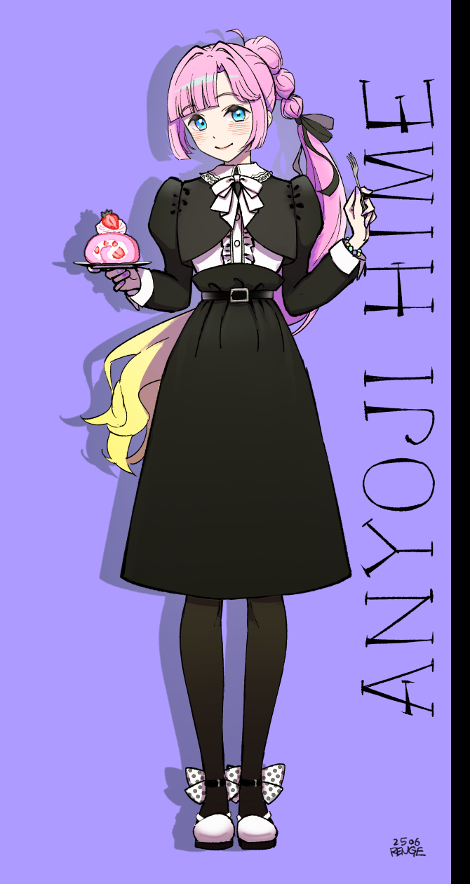 1girl, ahoge, alternate_costume, anyoji_hime, black_jacket, black_pantyhose, black_ribbon, black_skirt