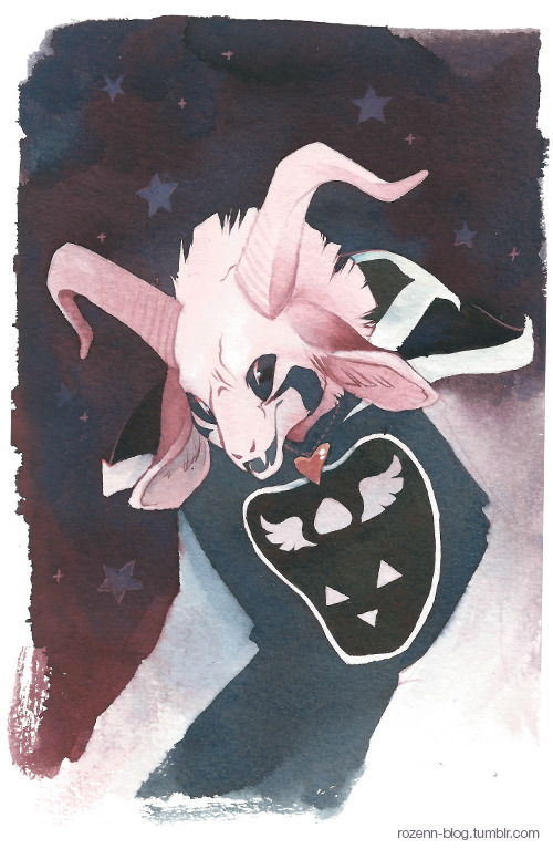 1boy, 2016, 2d, alternate_form, animal_ears, anthro, artist_name, asriel_dreemurr, asriel_dreemurr_(god_of_hyperdeath), black_sclera, border, colored_sclera, delta_rune_(symbol), droopy_ears, facial_mark, fangs, floppy_ears, furry, furry_male, goat, goat_boy, goat_ears, goat_horns, heart_necklace, horns, jewelry, male, male_focus, male_only, mammal, monster, monster_boy, necklace, robe, rozenn_grosjean, simple_background, solo, star_(symbol), traditional_media, tumblr_username, undertale, watercolor_(medium), white_background, white_border, white_fur, white_horns