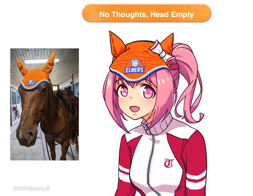 1girl, :d, animal_ear_headwear, animal_ears, artist_name, beanie, black_jacket, bow