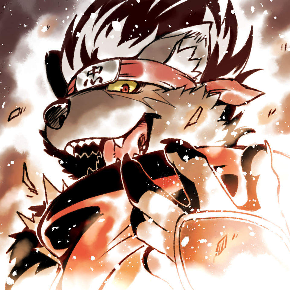 1boy, animal_ears, claws, colored_sclera, commentary_request, dog_boy, dog_ears, fangs