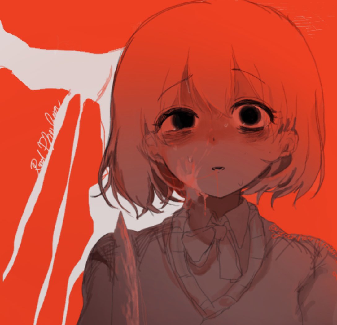 1girl, akairo_ga_kowai_(vocaloid), bags_under_eyes, blood, blood_on_face, blood_on_knife, blood_splatter, collared_shirt