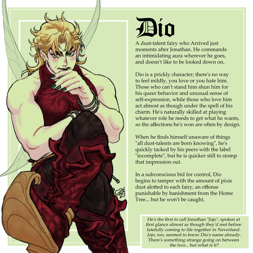 1boy, blonde_hair, dio_brando, disney_fairies_(book_series), disney_fairies_(movie_series), earrings, fairy, fairy_wings