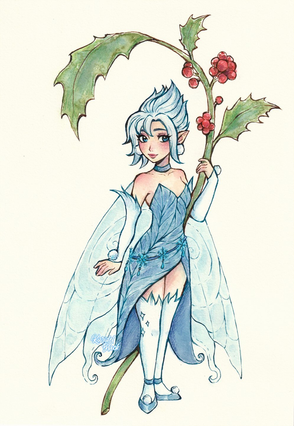belt, blue_eyes, breasts, choker, disney_fairies_(movie_series), dress, fairy, fairy_wings