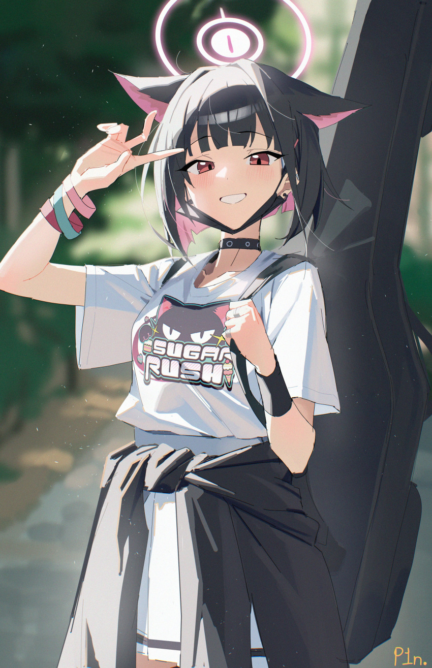 1girl, absurdres, black_hair, black_mask, blue_archive, halo, hashtag-only_commentary, highres