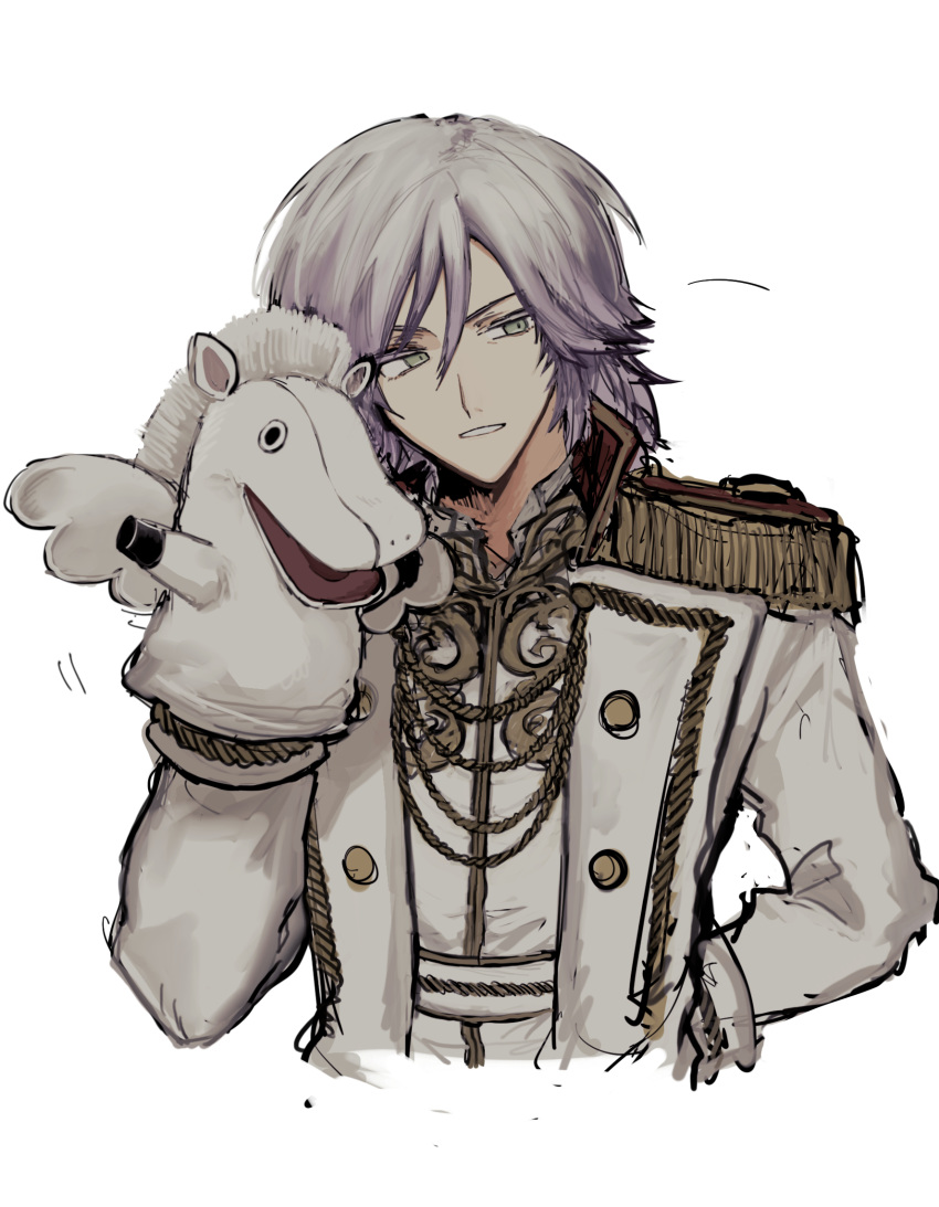 1boy, alternate_form, arm_behind_back, buttons, commentary_request, double-breasted, dragon_quest, dragon_quest_x