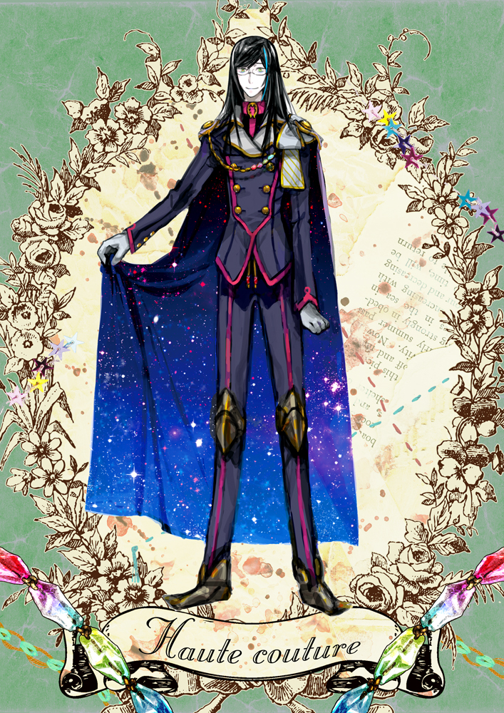 bad_id, black_hair, cape, highlights, kuroi, male, pixiv_fantasia, pixiv_fantasia_5