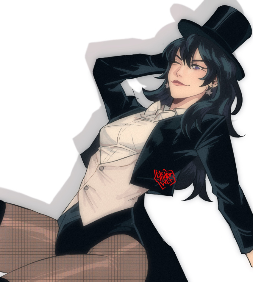 1girl, black_hair, black_jacket, black_leotard, boots, bow, bowtie, breasts