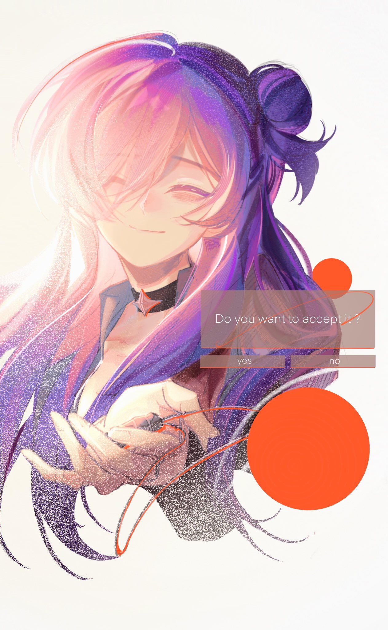 1girl, anshango, black_choker, blush, choker, closed_eyes, commentary, english_text