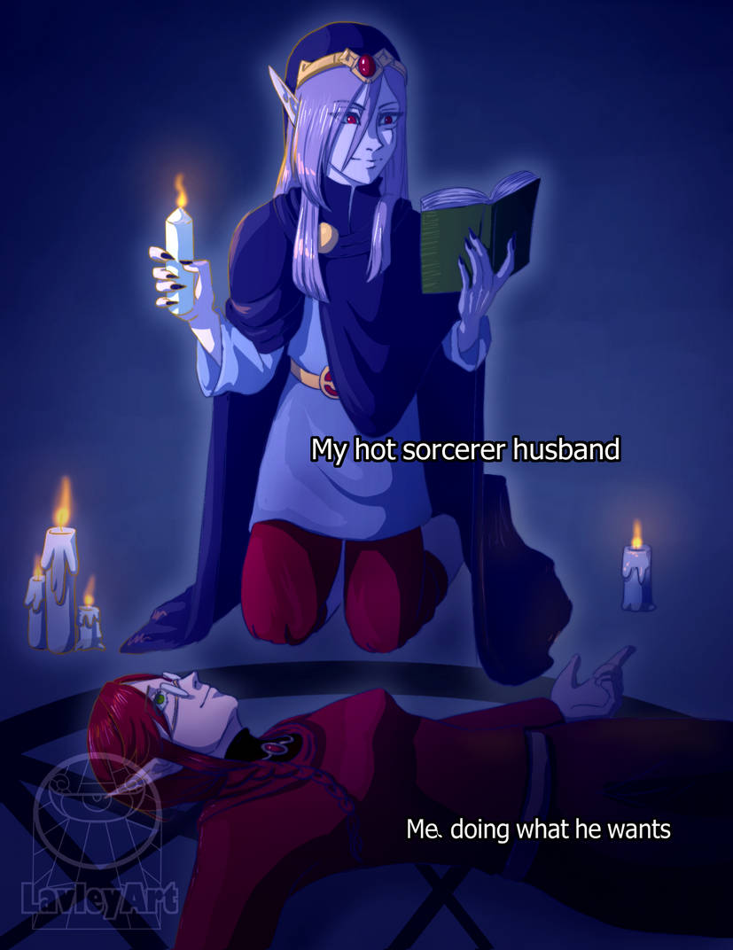 anime_coloring, elf, fantasy, goth_fashion, husband_and_wife, lavleyart, meme, non-web_source