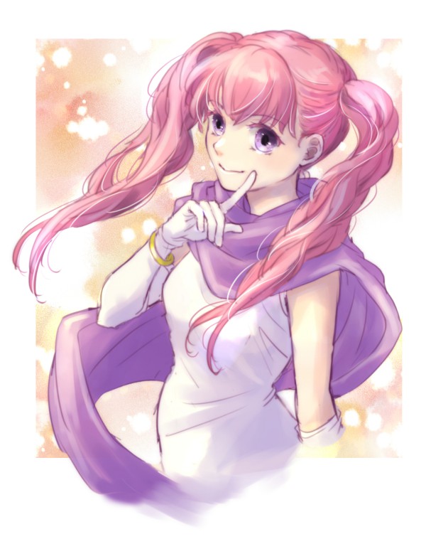1girl, breasts, dress, elbow_gloves, fire_emblem, fire_emblem:_the_blazing_blade, gloves, medium_breasts