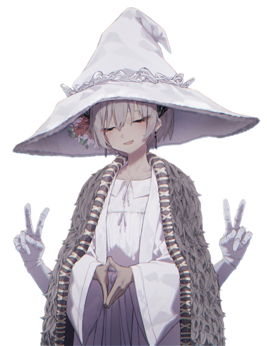 1girl, absurdres, arknights, beudelb, blush, cloak, closed_eyes, commentary_request