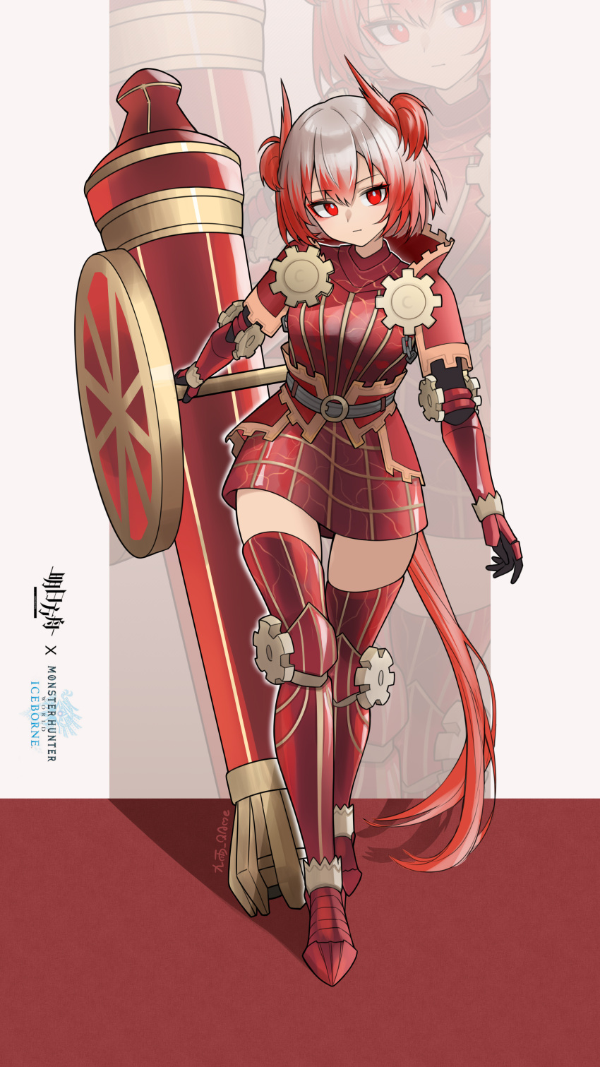1girl, absurdres, alternate_costume, arknights, armor, armored_boots, armored_dress, boots