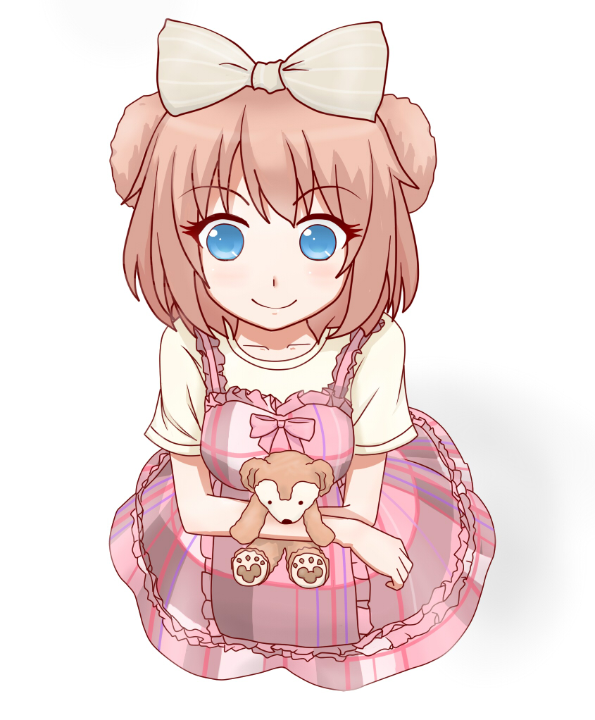 1girl, animal_ears, animification, bow, character_doll, closed_mouth, doll, dress