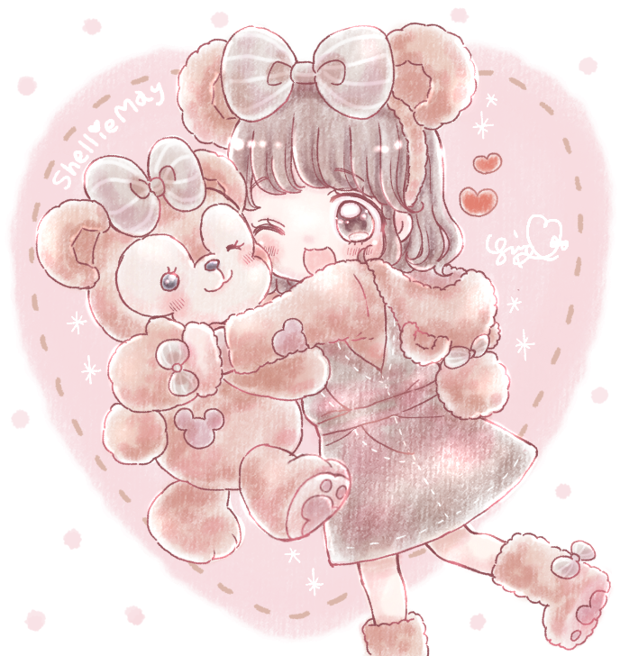 1girl, animal_ear_hairband, animal_ears, animification, bear_ear_hairband, bear_ears, bear_girl, bow