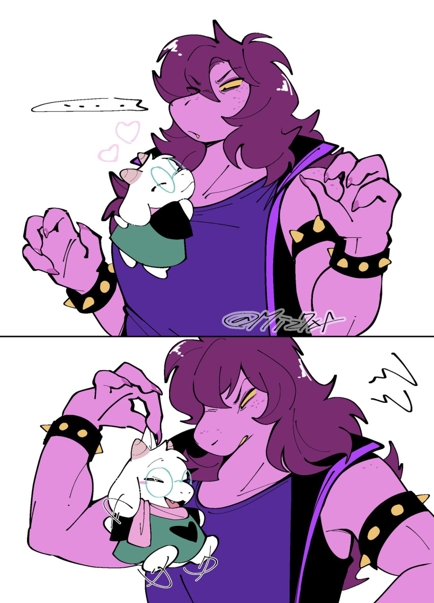 1boy, 1girl, ^_^, animal_ears, armlet, bracelet, clinging, closed_eyes