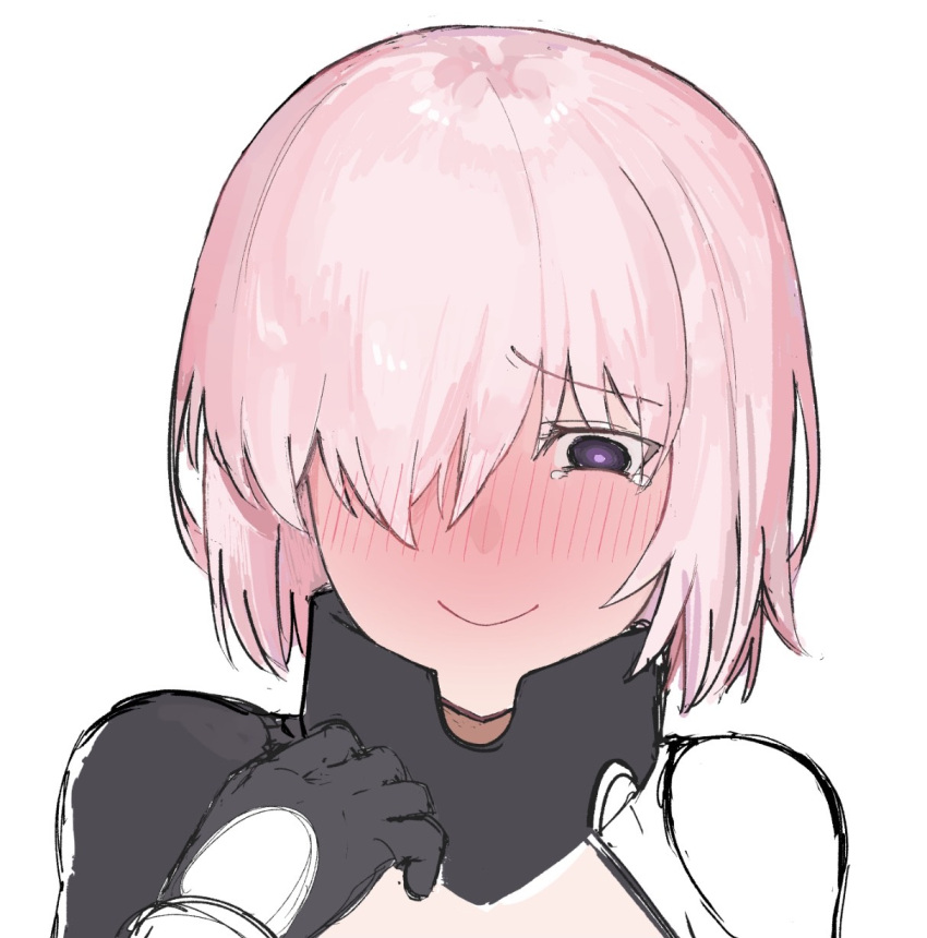 1girl, blush, concentric_circles, cropped_shoulders, facing_viewer, fate/grand_order, fate_(series), full-face_blush