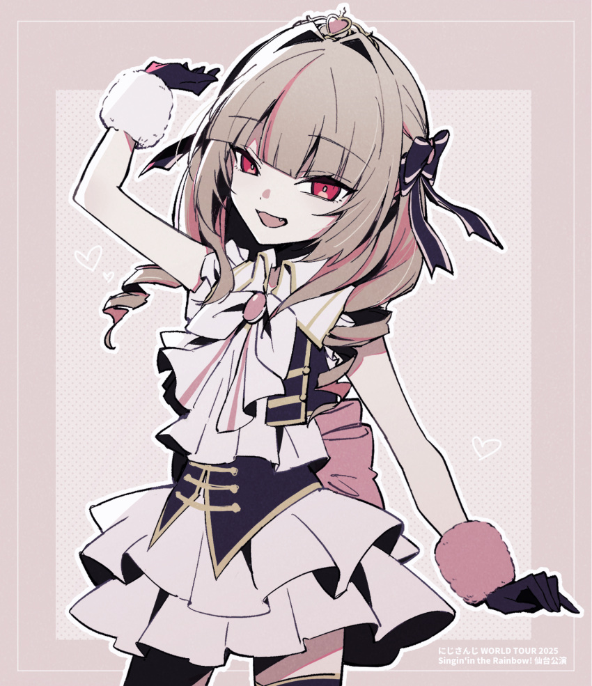 1girl, back_ribbon, bare_arms, black_corset, black_gloves, black_ribbon, black_vest, blunt_bangs