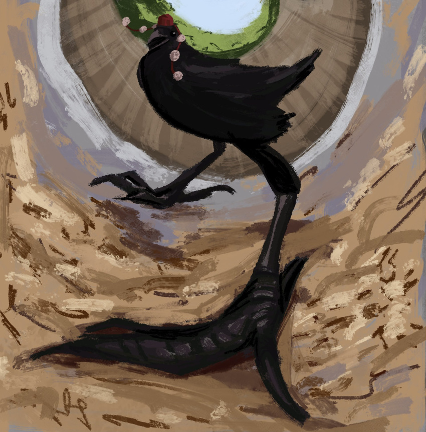 animal, animal_focus, animalization, beak, bird, black_feathers, crow, day