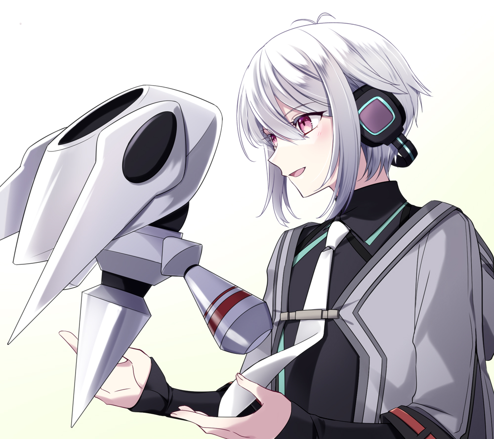 1boy, 1other, ahoge, double-parted_bangs, eiyuu_densetsu, fio_(eiyuu_densetsu), gradient_background, hair_between_eyes