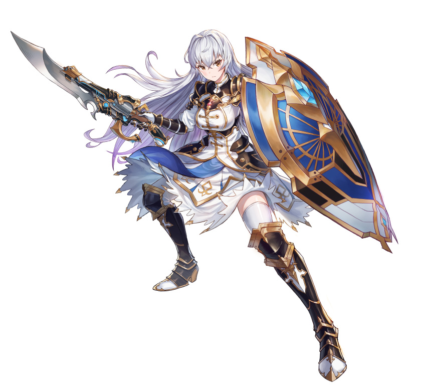1girl, absurdres, armor, armored_boots, black_armor, black_boots, boots, breasts
