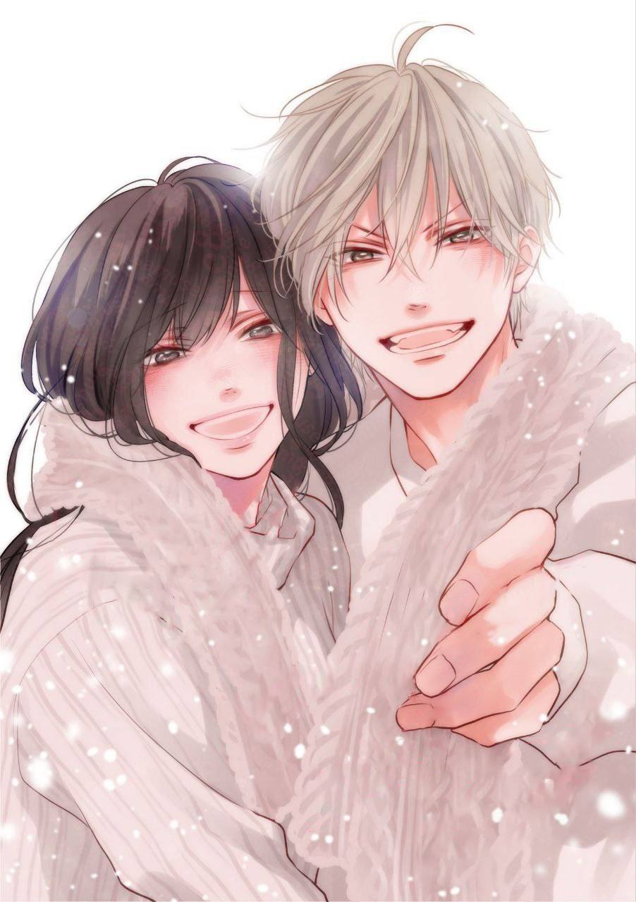 1boy, 1girl, blonde_hair, brown_eyes, brown_hair, couple, cuddling, highres