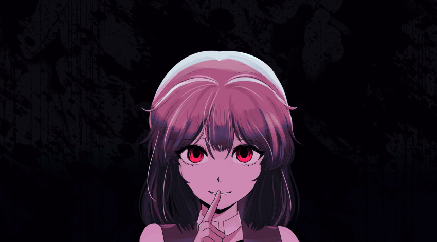 1other, absurdres, androgynous, arde_(len'en), bare_shoulders, black_background, brown_hair, choker