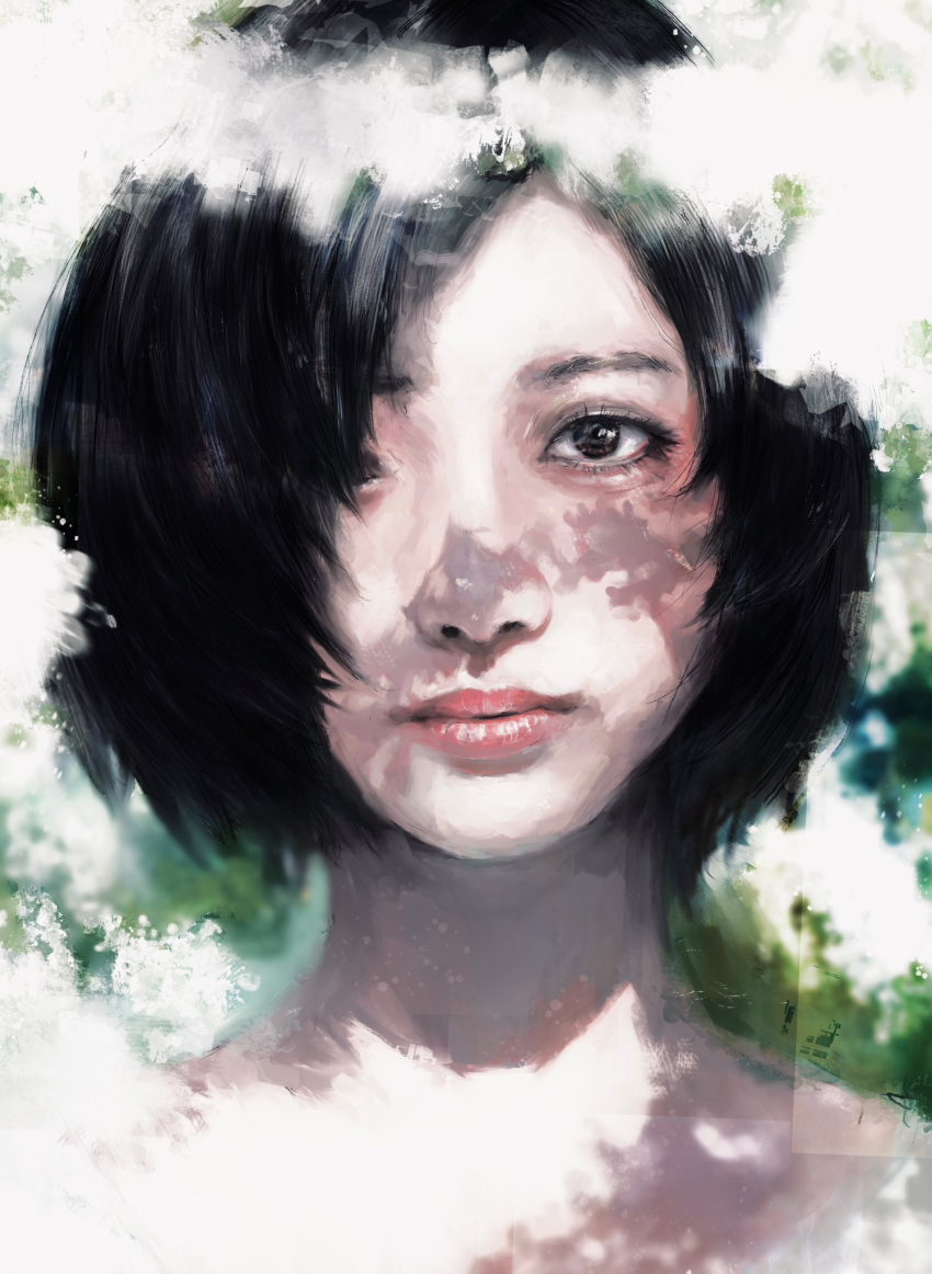1girl, black_eyes, black_hair, closed_mouth, eyelashes, hair_over_one_eye, highres, kirishima_touka