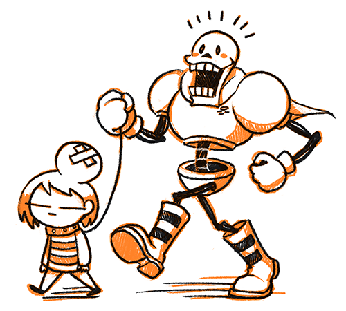 1boy, 1other, 2016, 2d, ambiguous_gender, armor, bandaid, bandaid_on_head