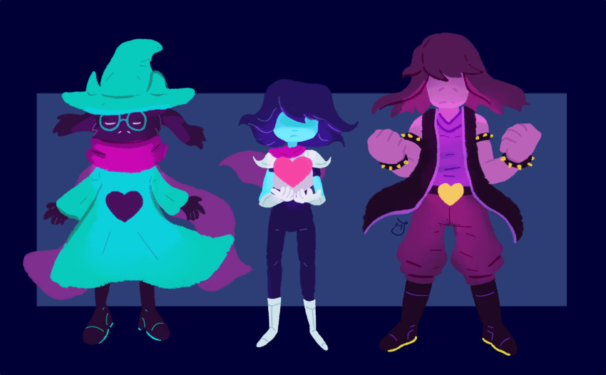 1boy, 1girl, 1other, 2018, 2d, ambiguous_gender, animal_ears, anthro