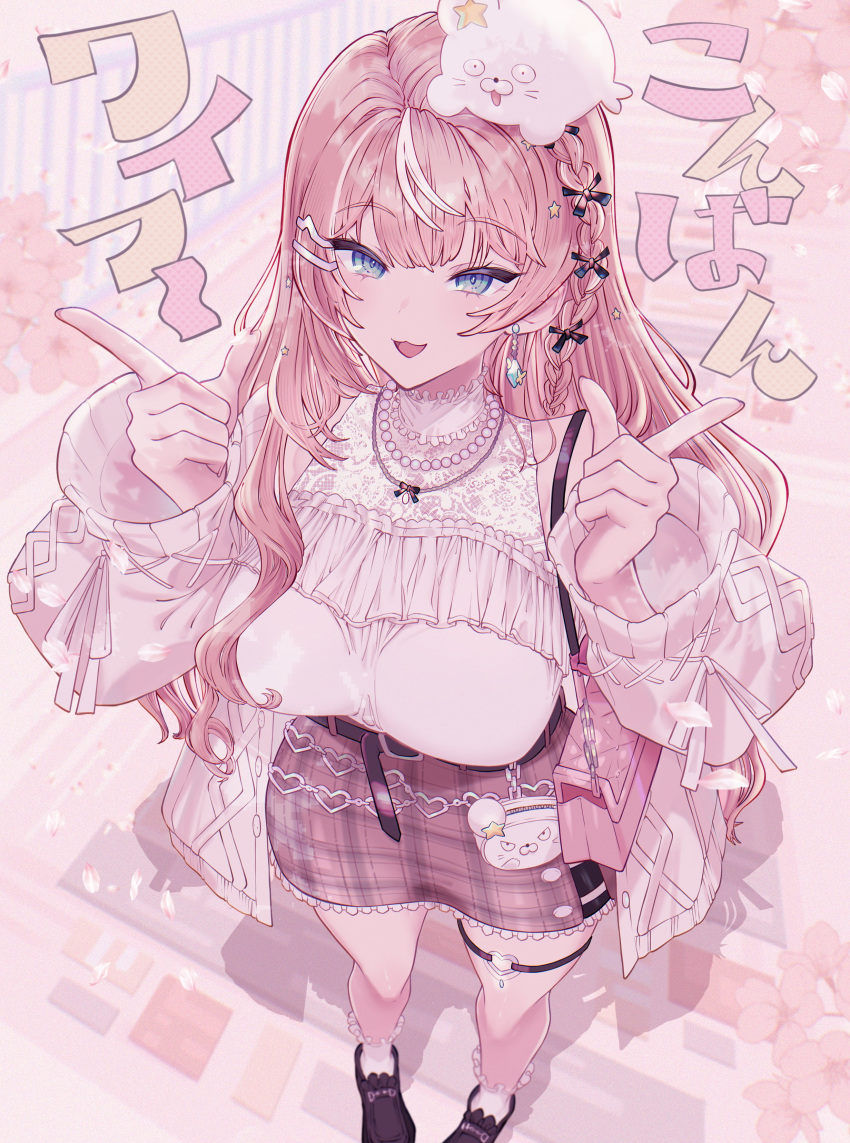 1girl, :3, absurdres, bag, belt, black_shoes, blue_eyes, bow