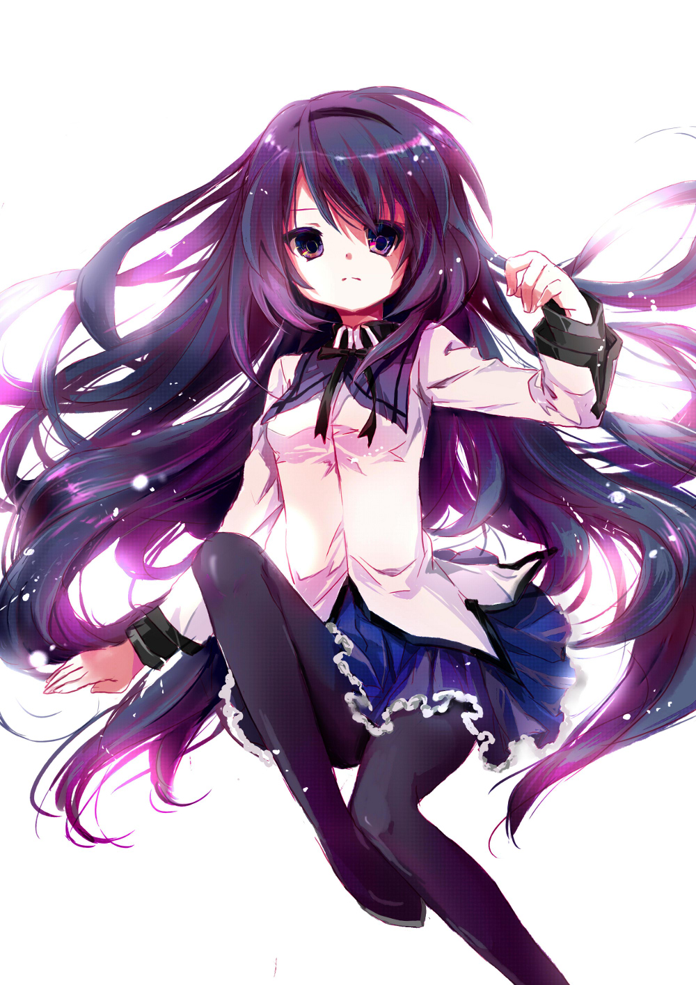 akemi_homura, black_hair, boots, hairband, highres, long_hair, magical_girl, mahou_shoujo_madoka_magica
