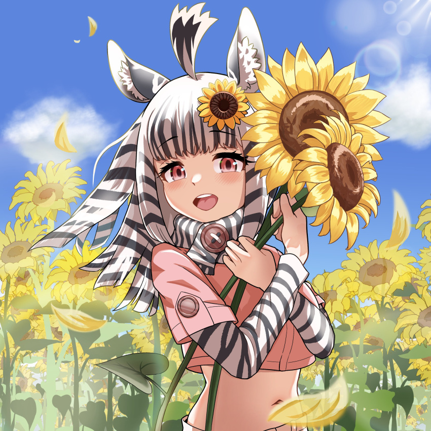 1girl, absurdres, animal_ears, animal_print, black_hair, blunt_bangs, blush, brown_eyes