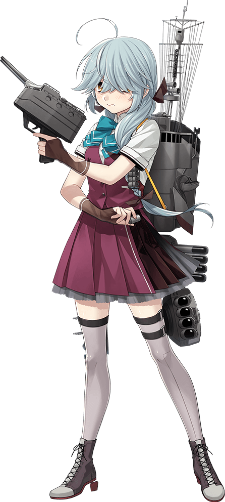1girl, adapted_turret, ahoge, aqua_bow, aqua_bowtie, black_ribbon, bow, bowtie