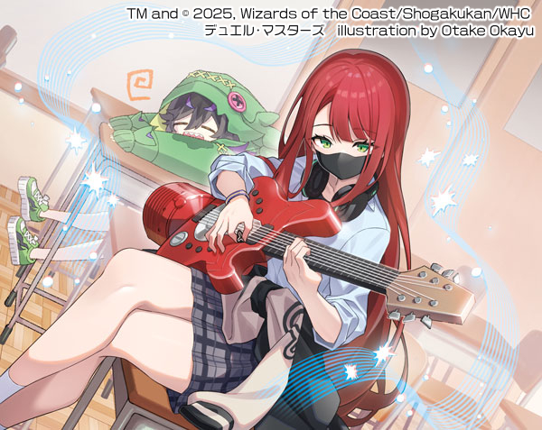 2girls, animal_hood, black_hair, black_mask, bracelet, chair, classroom, closed_eyes