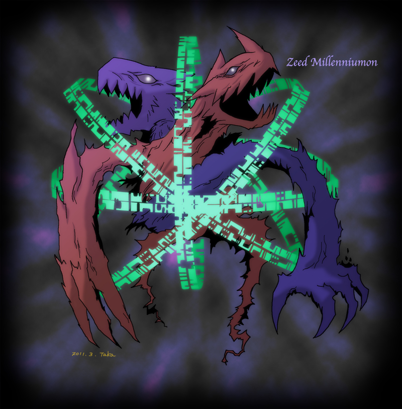 claws, digimon, energy, fangs, monster, moon_and_sun, zeedmillenniumon