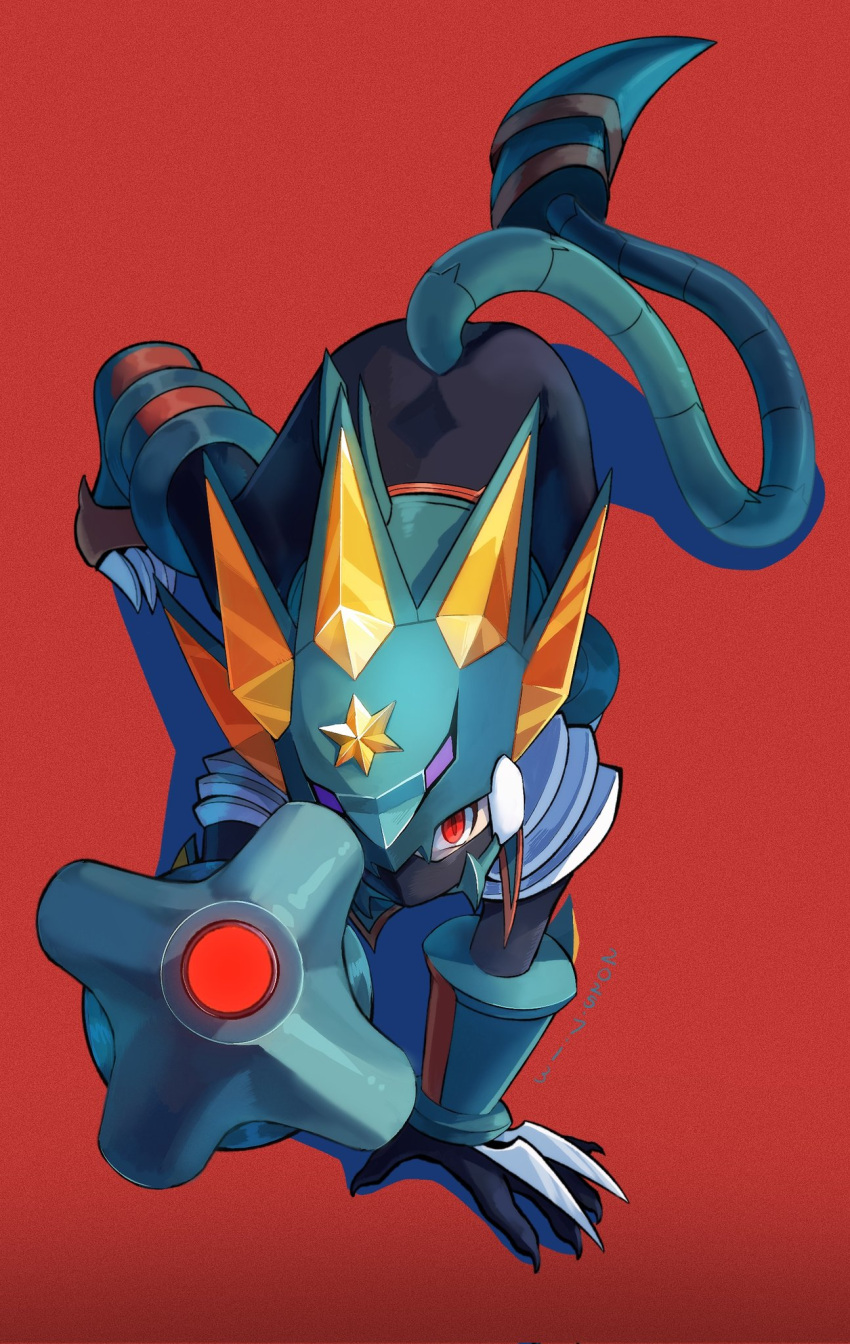 1boy, aiming, aiming_at_viewer, all_fours, arm_cannon, armor, black_bodysuit, bodysuit