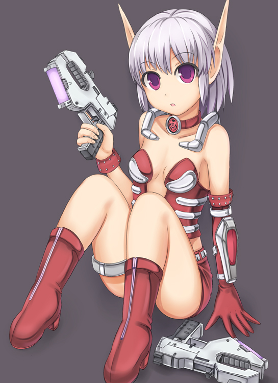 :o, bad_id, bare_shoulders, boots, bracelet, choker, elbow_gloves, flat_chest