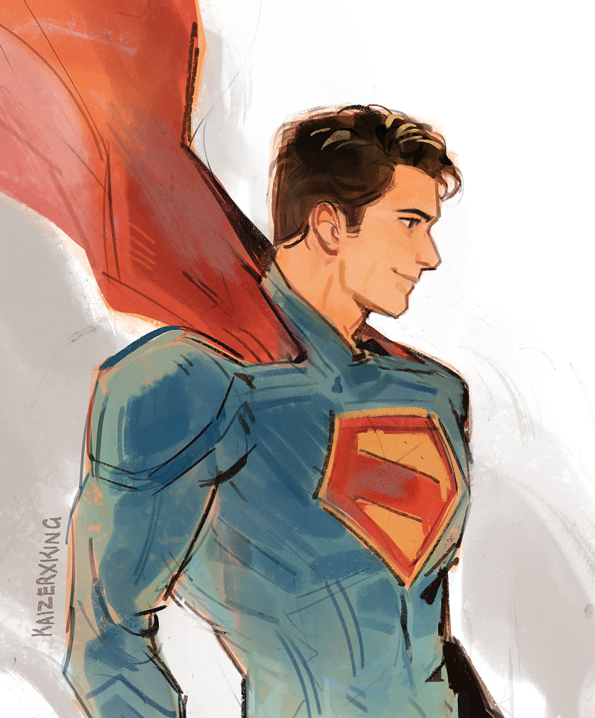 1boy, absurdres, black_hair, blue_bodysuit, blue_eyes, bodysuit, cape, closed_mouth