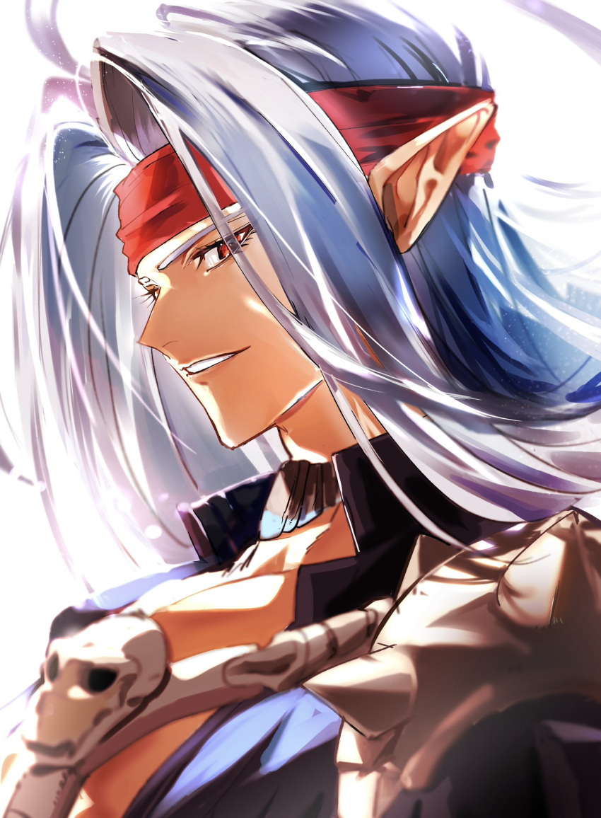 1boy, armor, black_shirt, choker, commentary, dasaku1028, demon_boy, dragon_quest