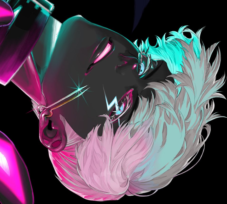 1boy, aka_iro_9, black_background, blue_eyes, close-up, colored_eyelashes, cropped_head, dark-skinned_male