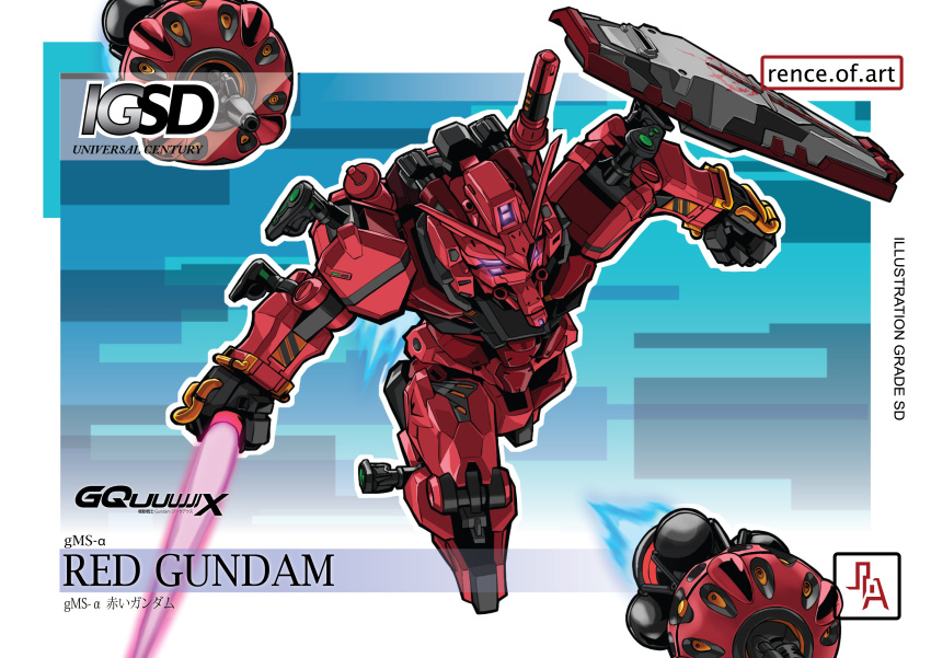 absurdres, armor, bit_(gundam), energy_sword, full_body, gundam, gundam_gquuuuuux, highres