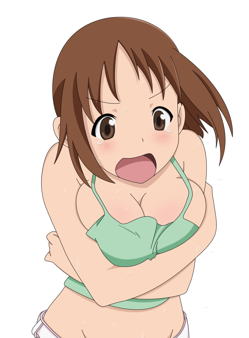breast_hold, cleavage, hinako_(issho_ni_training), issho_ni_training, vector