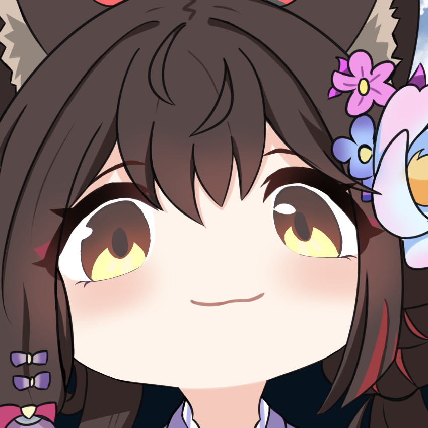 1girl, absurdres, animal_ear_fluff, blue_archive, brown_eyes, brown_hair, chibi, commentary_request